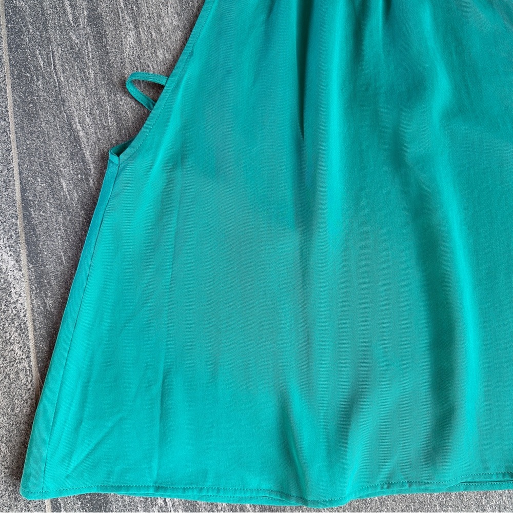 NWOT Free People Aqua “Palm Breeze” Sleeveless Blouse Mock Neck Turquoise Top XS - Picture 5 of 15